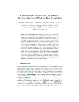 Controllable Evaluation and Generation of Physical Adversarial Patch on
  Face Recognition