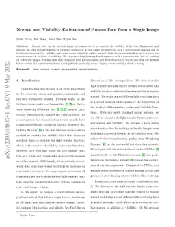 Normal and Visibility Estimation of Human Face from a Single Image
