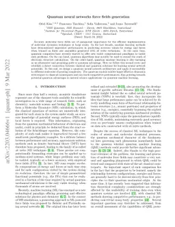 Quantum neural networks force fields generation