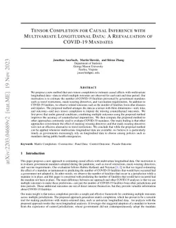 Tensor Completion for Causal Inference with Multivariate Longitudinal
  Data: A Reevaluation of COVID-19 Mandates