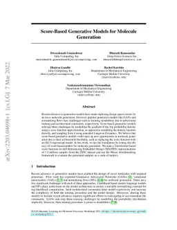 Score-Based Generative Models for Molecule Generation