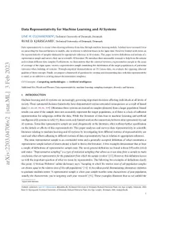 Data Representativity for Machine Learning and AI Systems