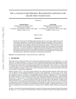 On a linear fused Gromov-Wasserstein distance for graph structured data