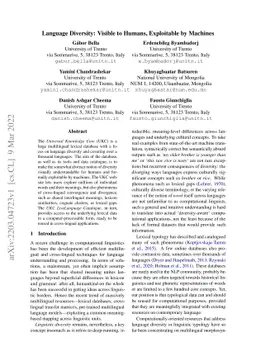 Language Diversity: Visible to Humans, Exploitable by Machines