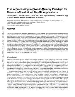 P2M: A Processing-in-Pixel-in-Memory Paradigm for Resource-Constrained
  TinyML Applications