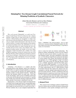 SkinningNet: Two-Stream Graph Convolutional Neural Network for Skinning
  Prediction of Synthetic Characters