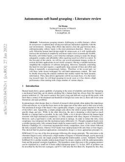 Autonomous soft hand grasping -- Literature review