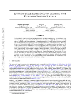 Efficient Image Representation Learning with Federated Sampled Softmax