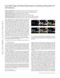 Low-light Image and Video Enhancement via Selective Manipulation of
  Chromaticity