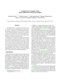 Leveling Down in Computer Vision: Pareto Inefficiencies in Fair Deep
  Classifiers