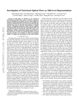 Investigation of Factorized Optical Flows as Mid-Level Representations