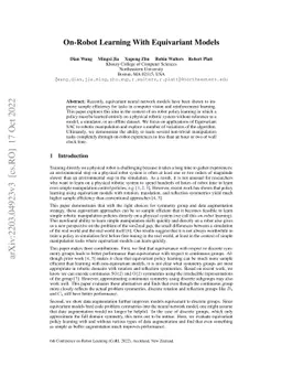 On-Robot Learning With Equivariant Models