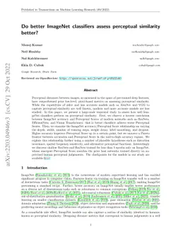 Do better ImageNet classifiers assess perceptual similarity better?