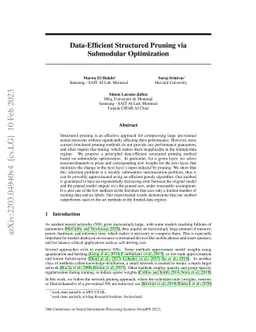 Data-Efficient Structured Pruning via Submodular Optimization