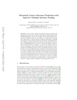 Metastatic Cancer Outcome Prediction with Injective Multiple Instance
  Pooling