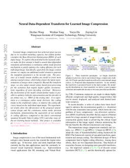 Neural Data-Dependent Transform for Learned Image Compression