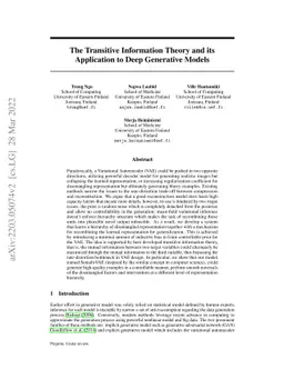 The Transitive Information Theory and its Application to Deep Generative
  Models