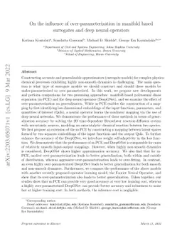 On the influence of over-parameterization in manifold based surrogates
  and deep neural operators