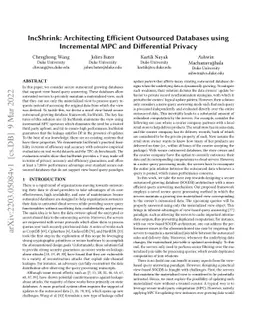 IncShrink: Architecting Efficient Outsourced Databases using Incremental
  MPC and Differential Privacy