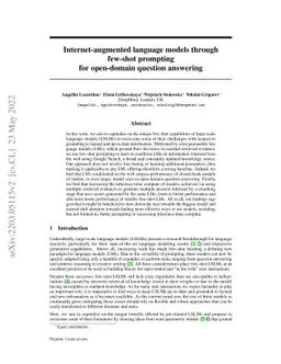 Internet-augmented language models through few-shot prompting for
  open-domain question answering