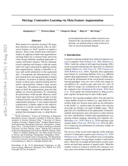 MetAug: Contrastive Learning via Meta Feature Augmentation