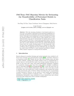 PACTran: PAC-Bayesian Metrics for Estimating the Transferability of
  Pretrained Models to Classification Tasks
