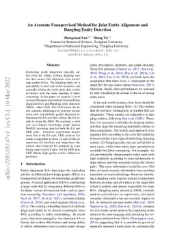 An Accurate Unsupervised Method for Joint Entity Alignment and Dangling
  Entity Detection