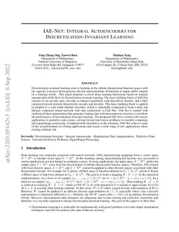 IAE-Net: Integral Autoencoders for Discretization-Invariant Learning