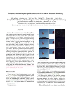 Frequency-driven Imperceptible Adversarial Attack on Semantic Similarity