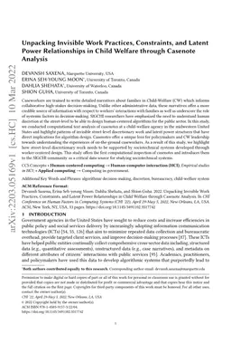 Unpacking Invisible Work Practices, Constraints, and Latent Power
  Relationships in Child Welfare through Casenote Analysis