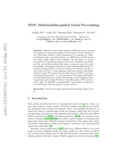 MVP: Multimodality-guided Visual Pre-training