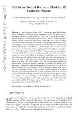 NeRFocus: Neural Radiance Field for 3D Synthetic Defocus