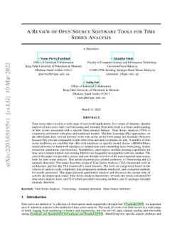 A Review of Open Source Software Tools for Time Series Analysis