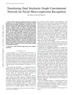 Transferring Dual Stochastic Graph Convolutional Network for Facial
  Micro-expression Recognition