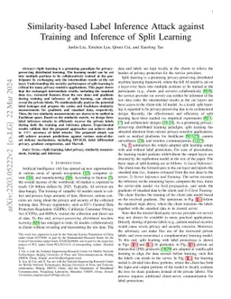 Similarity-based Label Inference Attack against Training and Inference
  of Split Learning