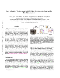 Back to Reality: Weakly-supervised 3D Object Detection with Shape-guided
  Label Enhancement