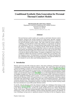 Conditional Synthetic Data Generation for Personal Thermal Comfort
  Models