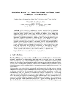 Real-time Scene Text Detection Based on Global Level and Word Level
  Features