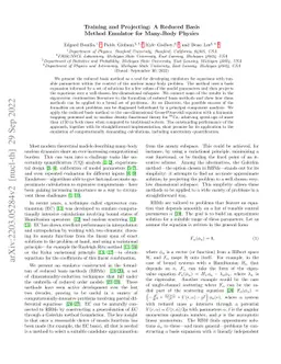 Training and Projecting: A Reduced Basis Method Emulator for Many-Body
  Physics