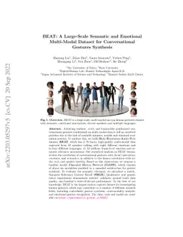 BEAT: A Large-Scale Semantic and Emotional Multi-Modal Dataset for
  Conversational Gestures Synthesis