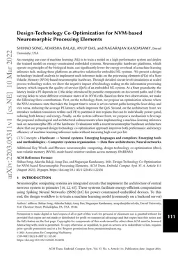 Design-Technology Co-Optimization for NVM-based Neuromorphic Processing
  Elements