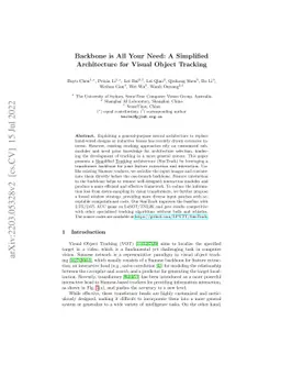 Backbone is All Your Need: A Simplified Architecture for Visual Object
  Tracking