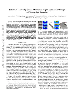 SelfTune: Metrically Scaled Monocular Depth Estimation through
  Self-Supervised Learning