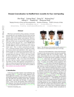 Domain Generalization via Shuffled Style Assembly for Face Anti-Spoofing