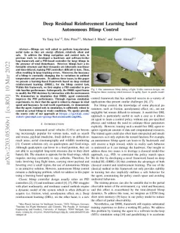 Deep Residual Reinforcement Learning based Autonomous Blimp Control
