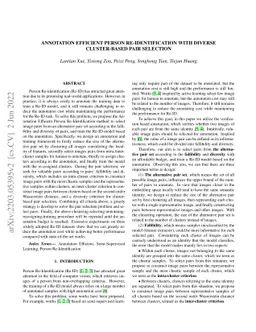 Annotation Efficient Person Re-Identification with Diverse Cluster-Based
  Pair Selection