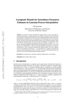 Asymptotic Bounds for Smoothness Parameter Estimates in Gaussian Process
  Interpolation