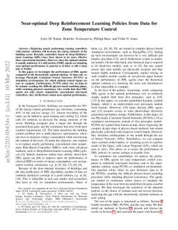 Near-optimal Deep Reinforcement Learning Policies from Data for Zone
  Temperature Control
