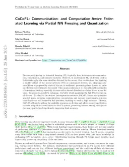 CoCoFL: Communication- and Computation-Aware Federated Learning via
  Partial NN Freezing and Quantization