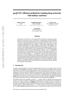 projUNN: efficient method for training deep networks with unitary
  matrices